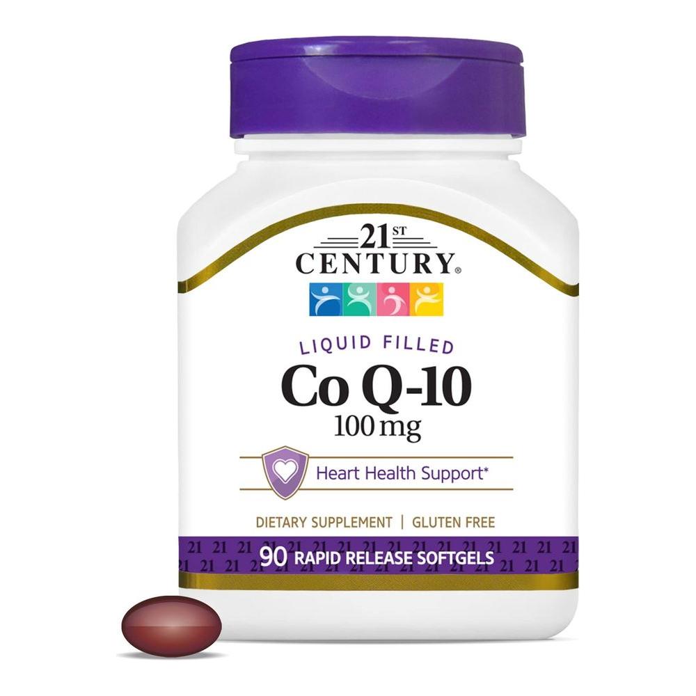 21st Century Co Q10 100 mg Softgels, 90 Count - Whlsome - Sports Nutrition