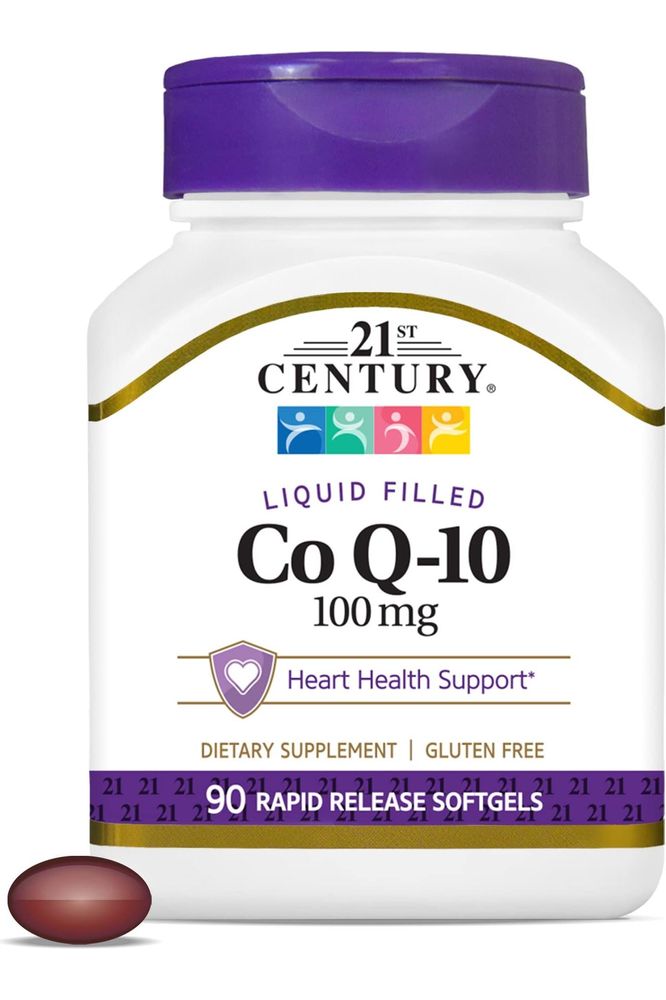 21st Century Co Q10 100 mg Softgels, 90 Count - Whlsome - Sports Nutrition