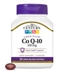 21st Century Co Q10 100 mg Softgels, 90 Count - Whlsome - Sports Nutrition