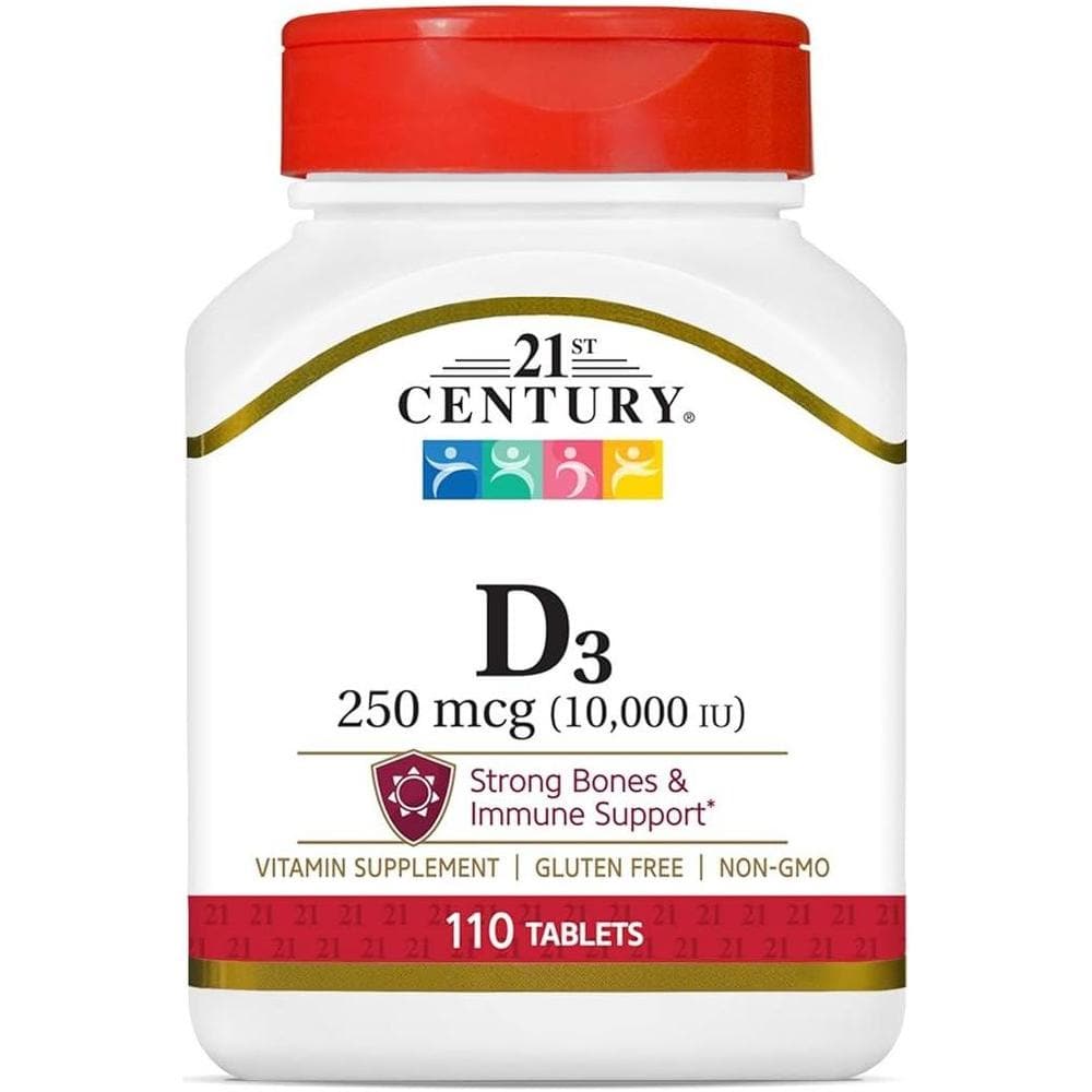 21st Century D3 10, 000 Iu Tablets, 110 Count - Whlsome - Vitamins &amp; Supplements