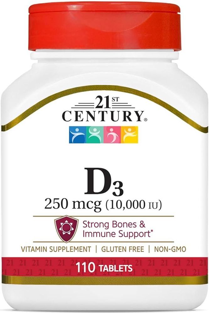 21st Century D3 10, 000 Iu Tablets, 110 Count - Whlsome - Vitamins & Supplements