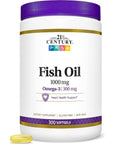 21st Century Fish Oil 1000 mg Softgels, 300 Count - Whlsome - Sports Nutrition