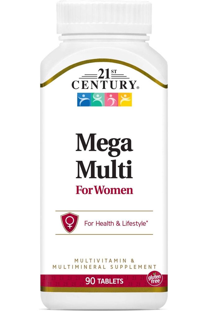 21st Century Mega Multi for Women Tablets, 90 - Count (22659) - Whlsome - Sports Nutrition