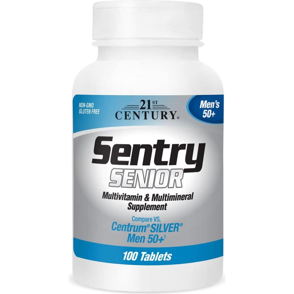 21st Century Sentry Senior Men 50Plus Tablets, White Unscented 100 Count - Whlsome - Vitamins &amp; Supplements