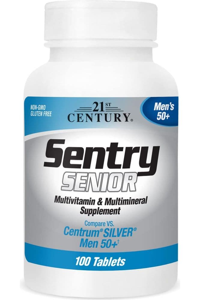 21st Century Sentry Senior Men 50Plus Tablets, White Unscented 100 Count - Whlsome - Vitamins & Supplements