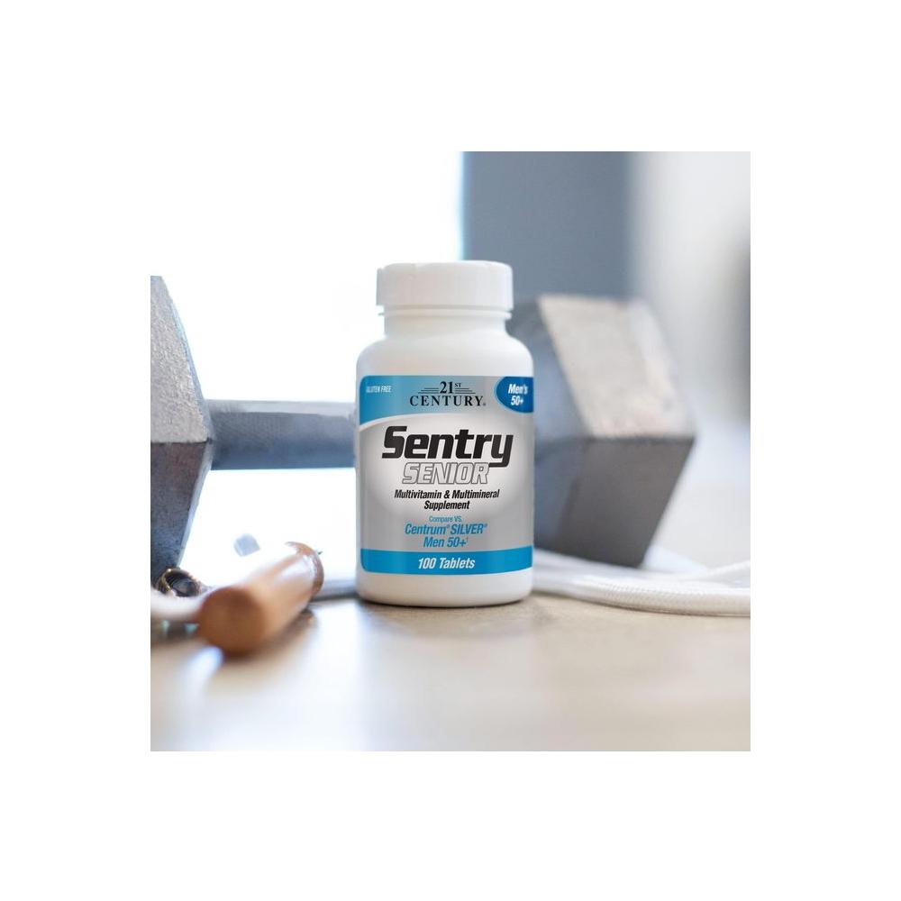 21st Century Sentry Senior Men 50Plus Tablets, White Unscented 100 Count - Whlsome - Vitamins &amp; Supplements