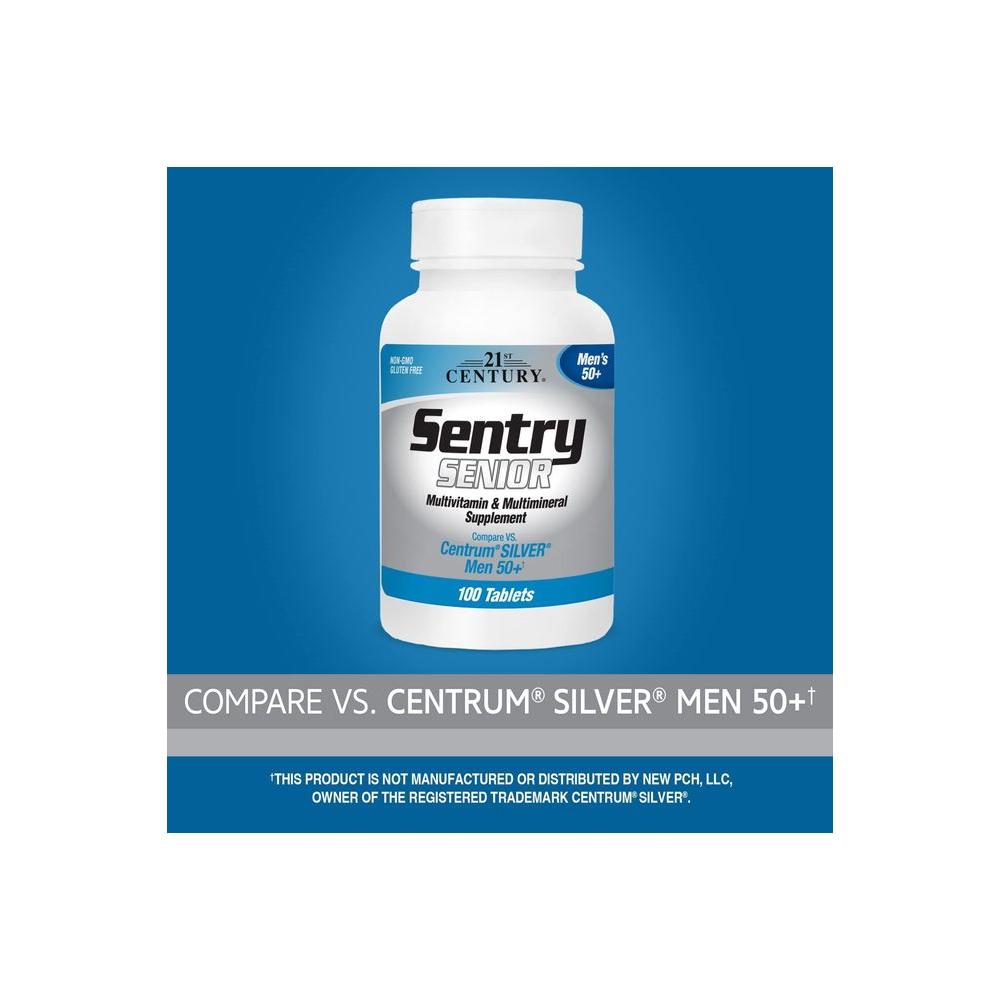 21st Century Sentry Senior Men 50Plus Tablets, White Unscented 100 Count - Whlsome - Vitamins &amp; Supplements