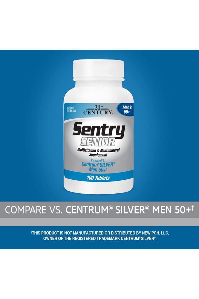 21st Century Sentry Senior Men 50Plus Tablets, White Unscented 100 Count - Whlsome - Vitamins & Supplements