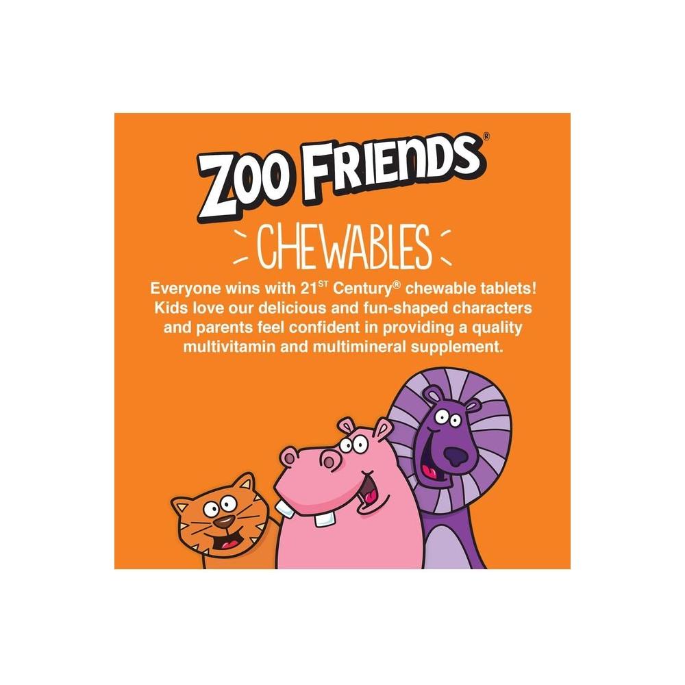 21st Century Zoo Friends with Extra C Chewable Tablets, 60 Count - Whlsome - Vitamins &amp; Supplements