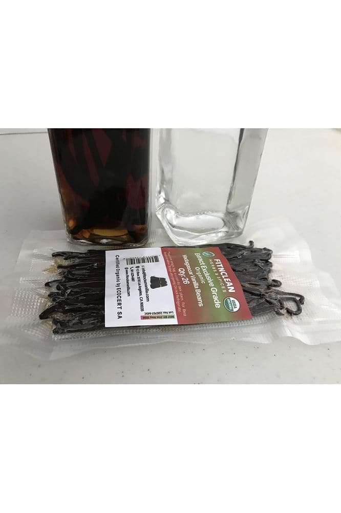 26 Organic Madagascar Vanilla Beans Extract Exclusive Grade B| 4.5&quot; - 5.5&quot; by FITNCLEAN VANILLA| Certified USDA Organic. Bulk Dry Whole Bourbon NON - GMO Pods - Whlsome - Grocery (Other)