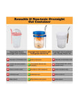 2Pack Overnight Oats Containers with Lids and SpoonCompaniesWork and Travel - Whlsome - Breakfast Foods