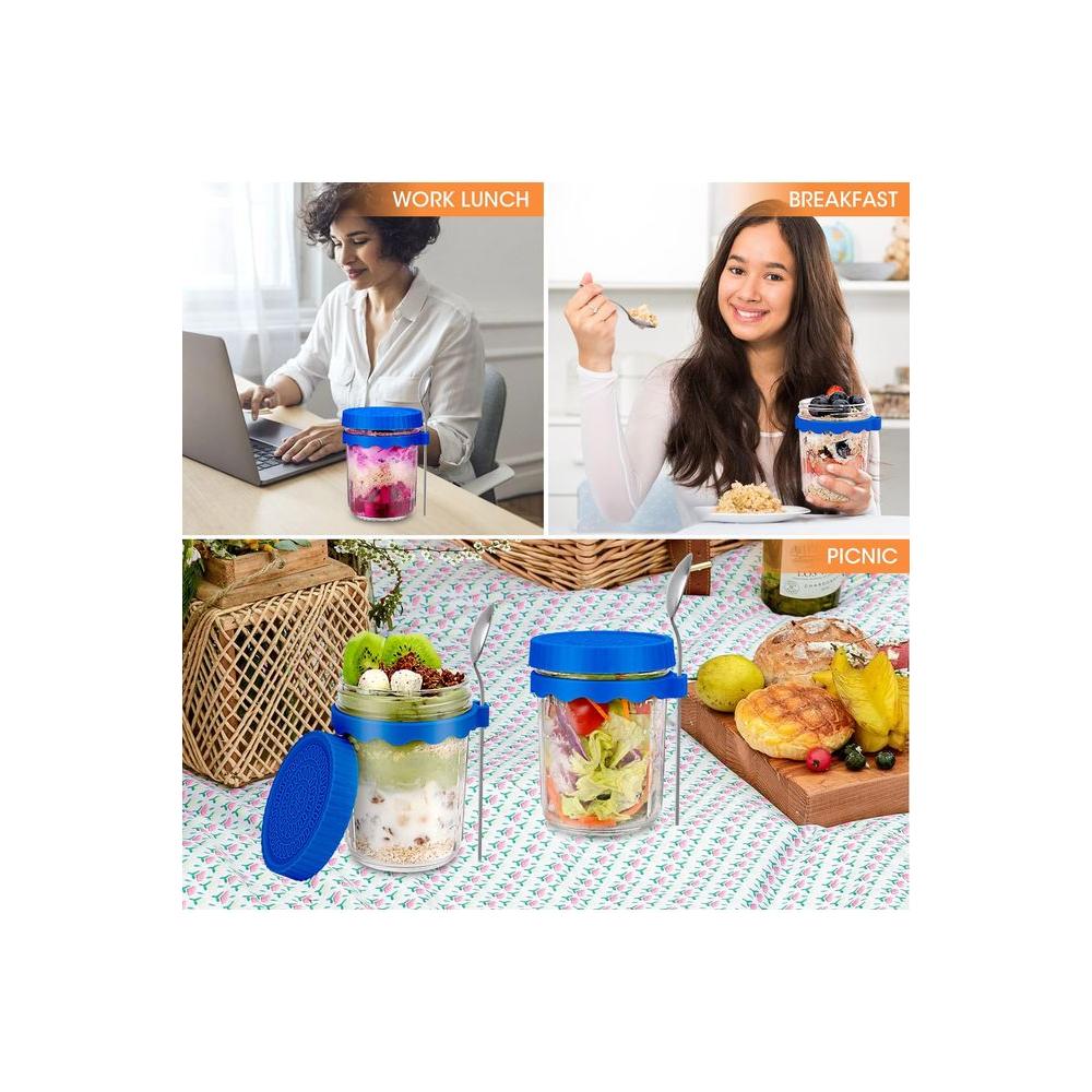 2Pack Overnight Oats Containers with Lids and SpoonCompaniesWork and Travel - Whlsome - Breakfast Foods