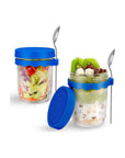 2Pack Overnight Oats Containers with Lids and SpoonCompaniesWork and Travel - Whlsome - Breakfast Foods