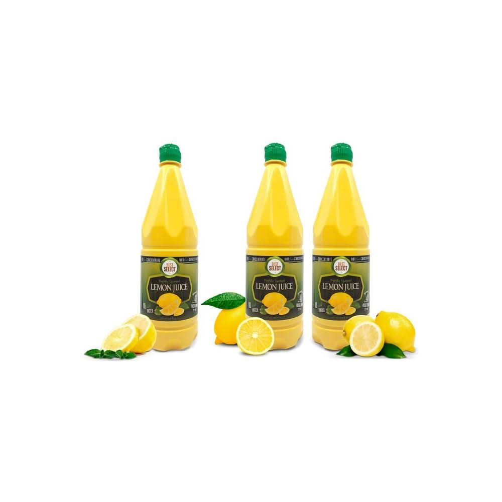 3 Pack 100 Lemon Juice Freshly Squeezed NO Added Water 338oz Not From Concentrate Appx 40 Freshly Squeezed Lemons in Each Bottle Kosher Food Best Select - Whlsome - Fruit Juices