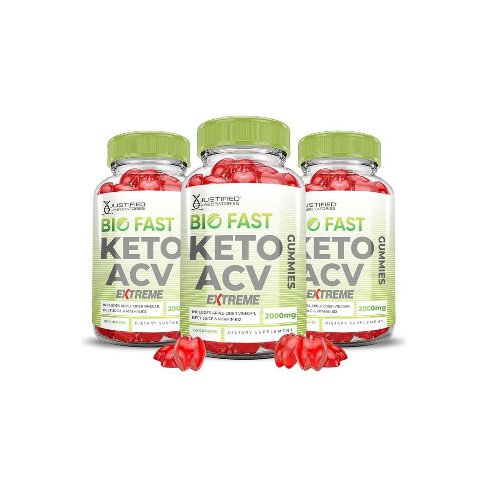 (3 Pack) Bio Fast Keto ACV Gummies - 180 Gummies - Whlsome - Detox & Cleanse