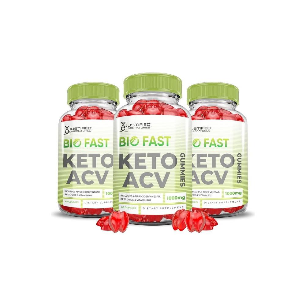 (3 Pack) Bio Fast Keto ACV Gummies Biofast - 180 Gummies - Whlsome - Detox & Cleanse