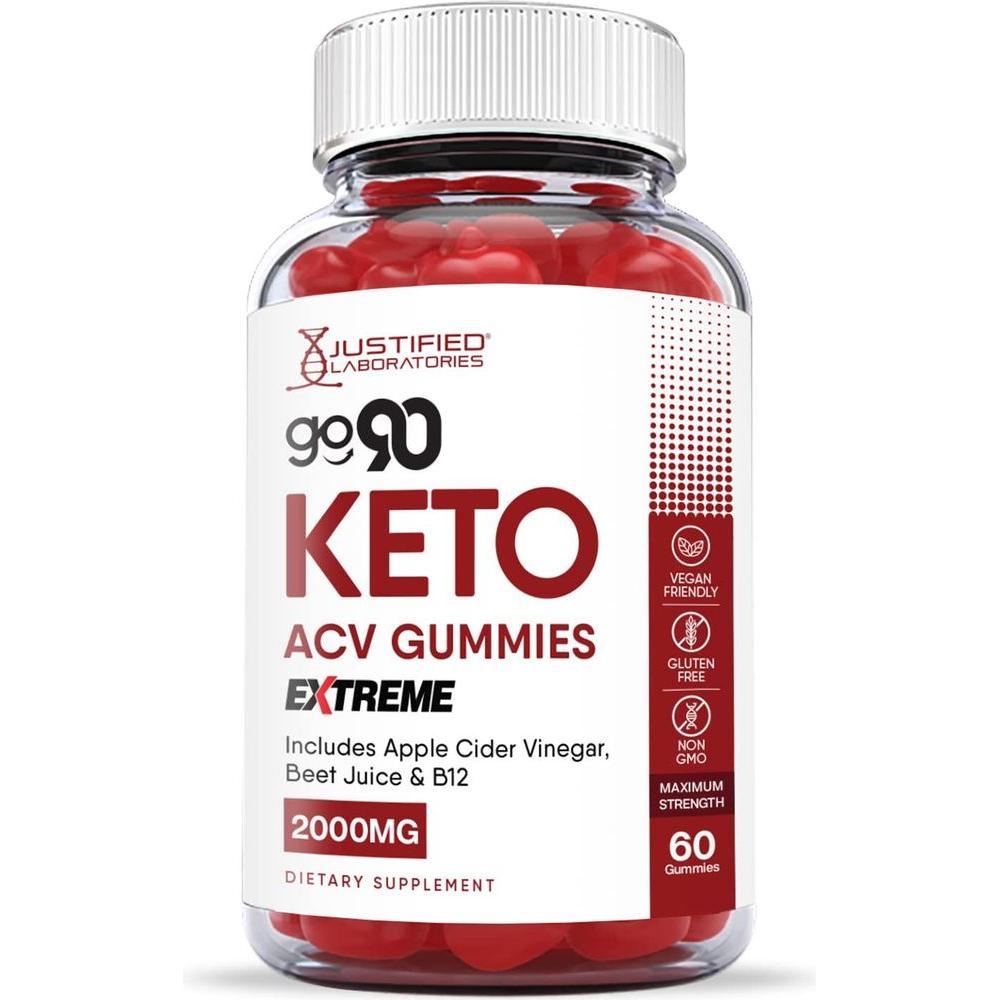 (3 Pack) Go 90 Keto ACV Gummies Extreme Formula 2000MG with Pomegranate Juice Beet Root B12 180 Gummys - Whlsome - Detox &amp; Cleanse