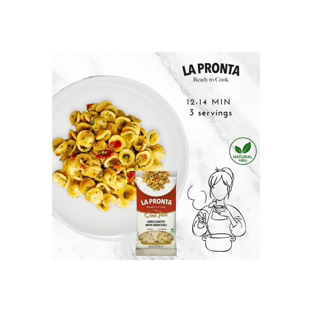 3 Pack of Pasta Quick Meal Orecchiette with Broccoli 1214 min Three Dishes Quick Meals made in Italy quick meals La Pronta - Whlsome - Noodles