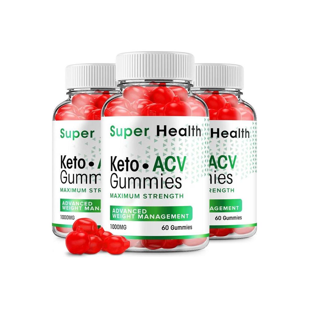 (3 Pack) Super Health Keto ACV Gummies Super Health Advanced Formula Apple Cider Vinegar Keto Gummies (180 Gummies) - Whlsome - Detox & Cleanse