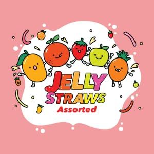 Jelly Fruits Straws 60Pcs Fruit Jelly Filled Strips 423oz 5 Flavor Assorted Fruit Jelly Sticks Strawberry Orange Apple Pineapple Mango 423oz Halal Certificated and FatFree