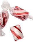 Peppermint Red  White Cylinder Shaped Mint Candy Twists  2 PoundsIndividually Wrapped