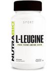 NutraBio 100% Pure L-Leucine - Muscle Recovery and Support - Naturally Fermented Free Form Amino Acid - Vegan, Non-GMO, Gluten Free - 400mg, 180 Capsules