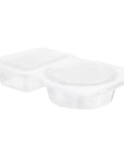 Restaurantware Futura 5 Ounce Snack Containers 500 Microwavable Sauce Containers  2 Compartments Hinged Lid Clear Plastic Portion Cups For Condiments Or Dips