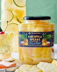 Pineapple Spears in Light Syrup with Coconut Water 2 Jars 42 Ounce each