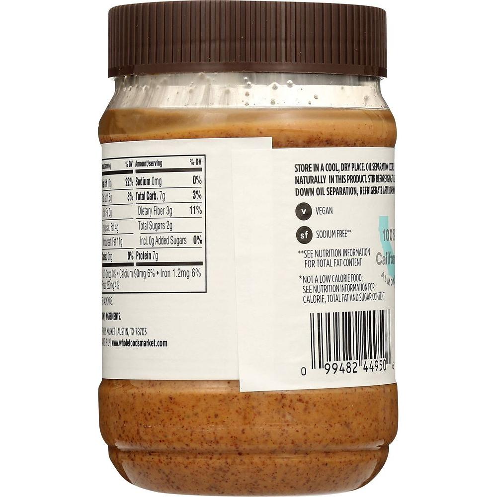 365 by Whole Foods Market, Almond Butter Creamy, 16 Ounce - Whlsome - Nuts & Seed Butter