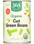 365 by Whole Foods Market Beans Green Cut No Salt Added Organic 145 Ounce - Whlsome - Canned & Jarred Vegetables