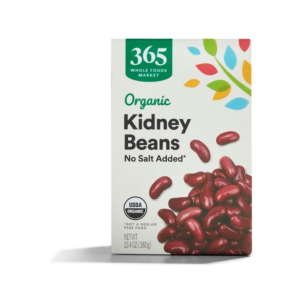 365 by Whole Foods Market Beans Kidney No Salt Added Organic 134 Ounce - Whlsome - Canned Beans