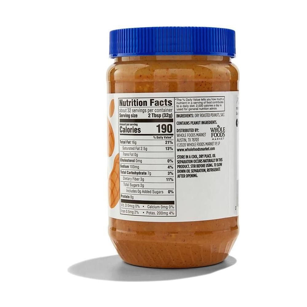 365 by Whole Foods Market, Crunchy Peanut Butter With Salt, 36 Ounce - Whlsome - Nuts &amp; Seed Butter