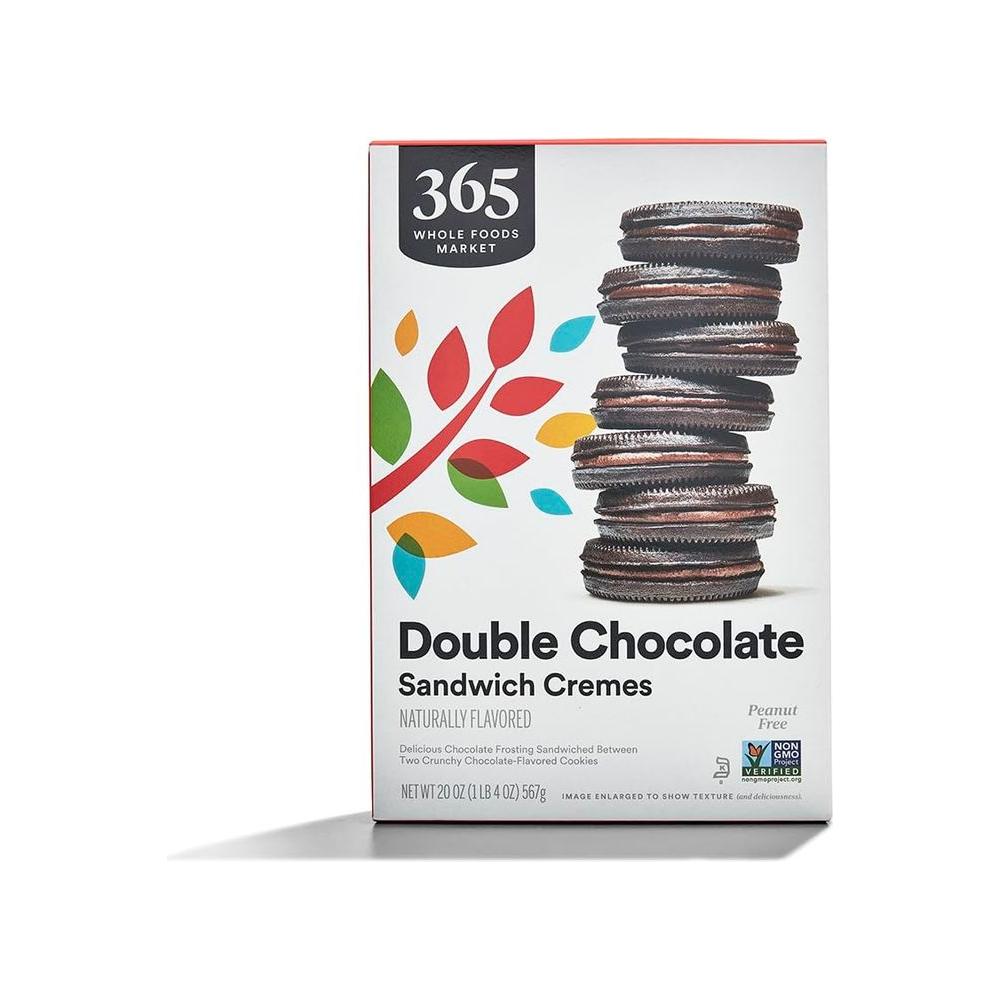 365 by Whole Foods Market Double Chocolate Sandwich Cremes 20 Ounce - Whlsome - Cookies & Biscuits