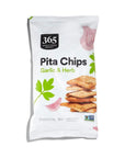 365 by Whole Foods Market, Garlic Herb Pita Chips, 9 Ounce - Whlsome - Snacks