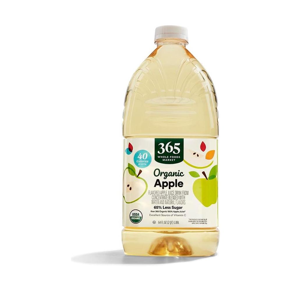 365 by Whole Foods Market Juice Reduced Sugar Apple Organic 64 Fl Oz - Whlsome - Fruit Juices