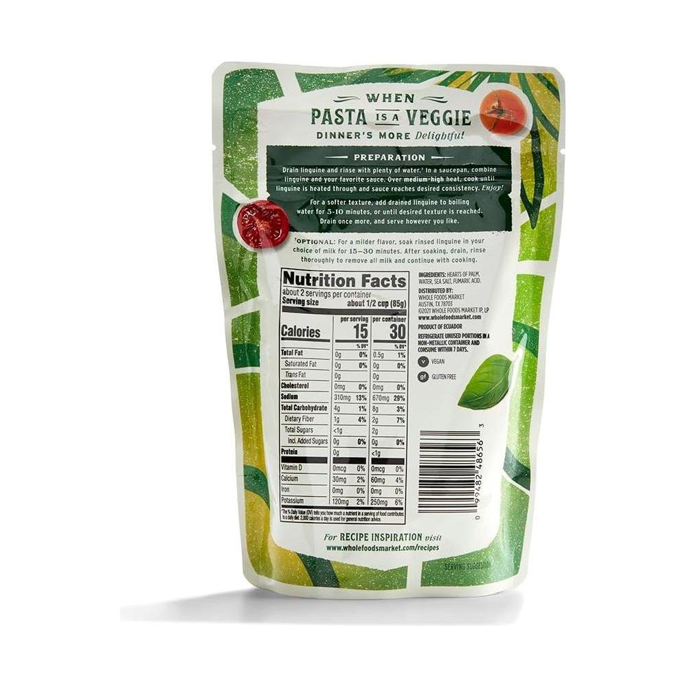 365 By Whole Foods Market, Linguine Hearts Of Palm, 12 Ounce - Whlsome - Pasta