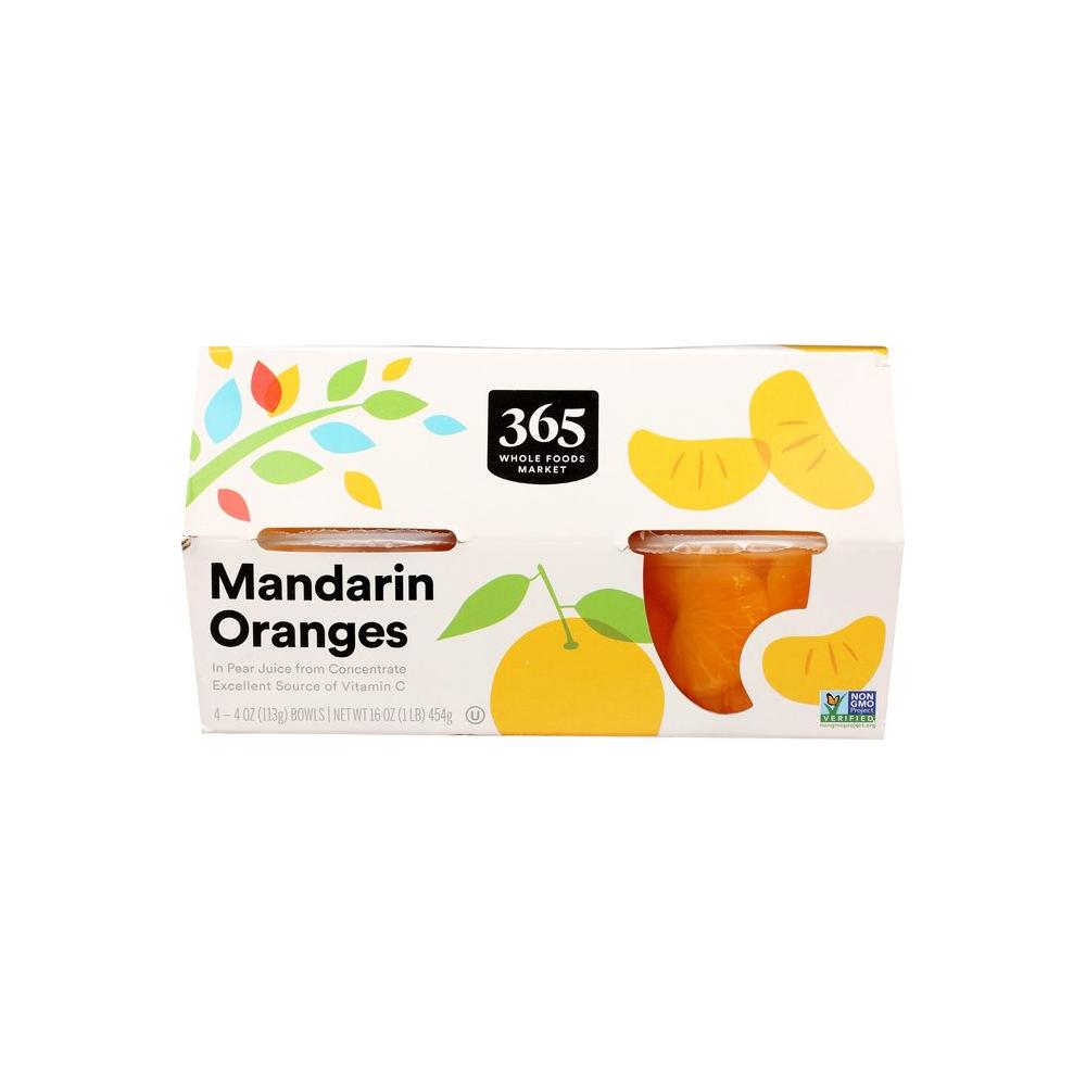 365 by Whole Foods Market Oranges Mandarin 4 Ounce 4 Pack - Whlsome - Canned Fruits