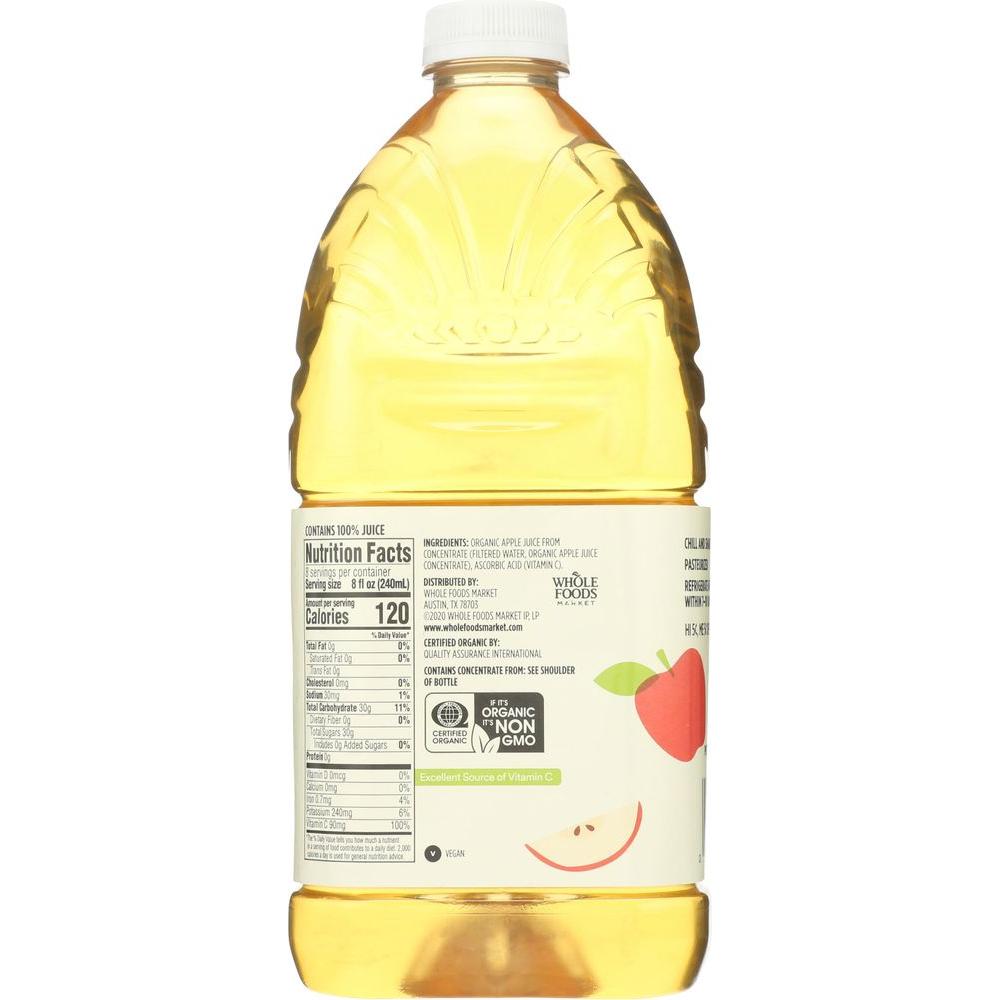 365 by Whole Foods Market Organic Apple Juice 64 Fl Oz - Whlsome - Fruit Juices