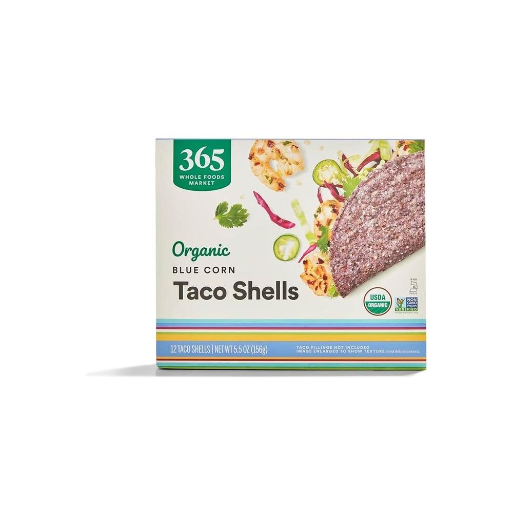 365 by Whole Foods Market Organic Blue Taco Shells 55 Ounce - Whlsome - Vegetable Dishes