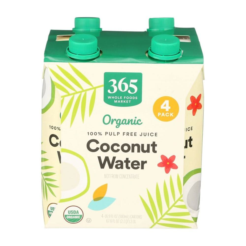 365 by Whole Foods Market Organic Coconut Water 4 Pack 676 Fl Oz - Whlsome - Coconut Water