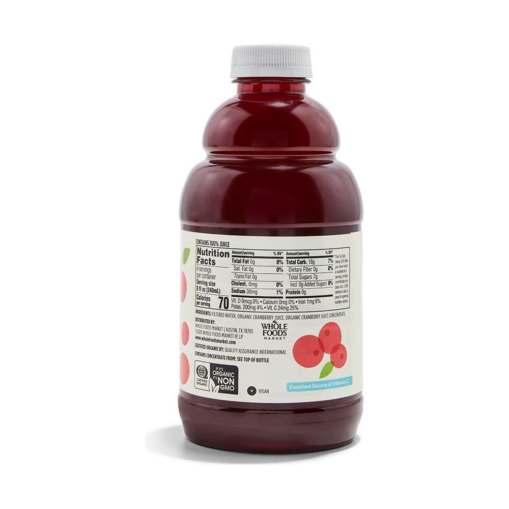 365 by Whole Foods Market Organic Cranberry Juice 32 Fl Oz - Whlsome - Fruit Juices