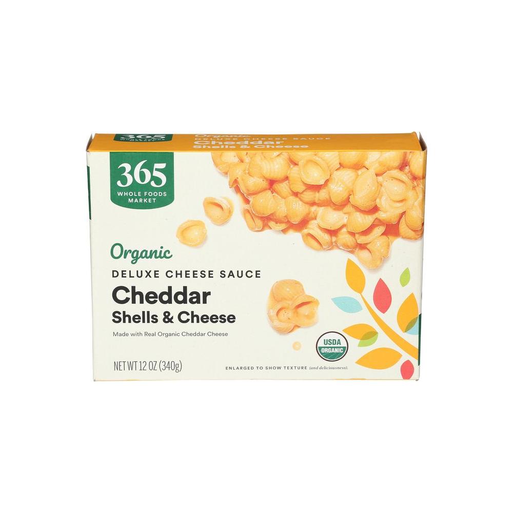 365 by Whole Foods Market Organic Deluxe Cheddar Shells and Cheese 12 Ounce - Whlsome - Macaroni & Cheese