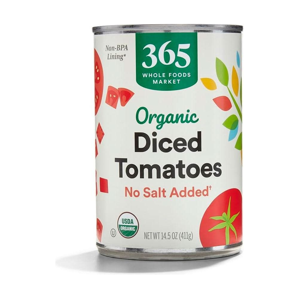 365 by Whole Foods Market Organic Diced Tomatoes No Salt Added 145 Ounce - Whlsome - Vegetable Snacks