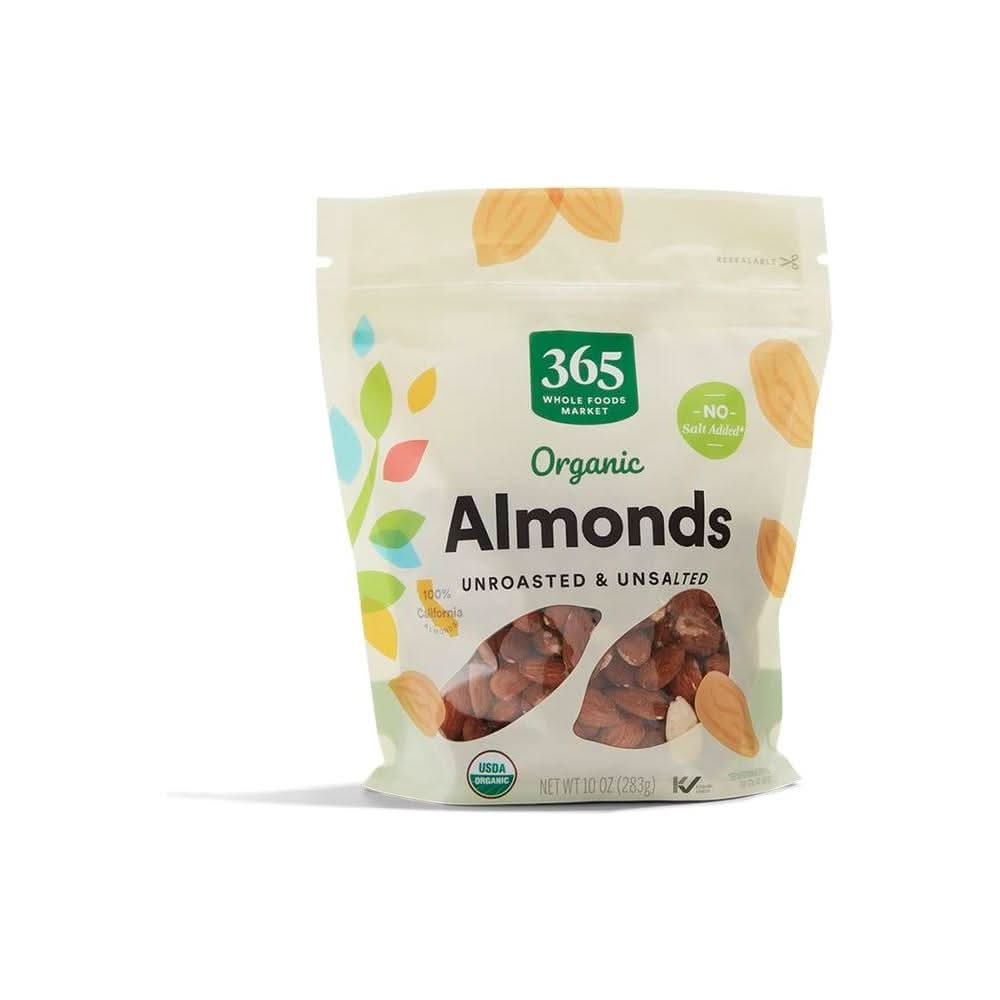 365 by Whole Foods Market Organic Raw Almonds 10 Ounce - Whlsome - Nuts &amp; Seeds