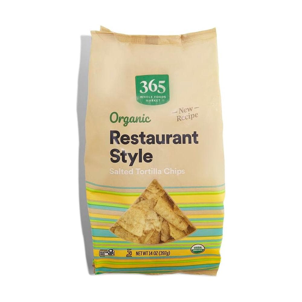 365 by Whole Foods Market Organic Restaurant Style White Corn Tortilla Chips 14 Ounce - Whlsome - Snacks