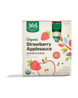 365 by Whole Foods Market Organic Strawberry Applesauce 4 Pack 32 Ounce - Whlsome - Sauces & Dips