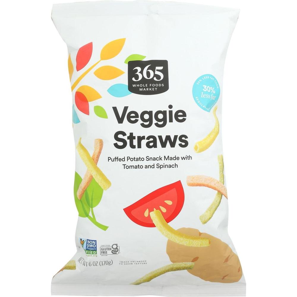 365 by Whole Foods Market, Original Veggie Straws, 6 Ounce - Whlsome - Vegetable Snacks