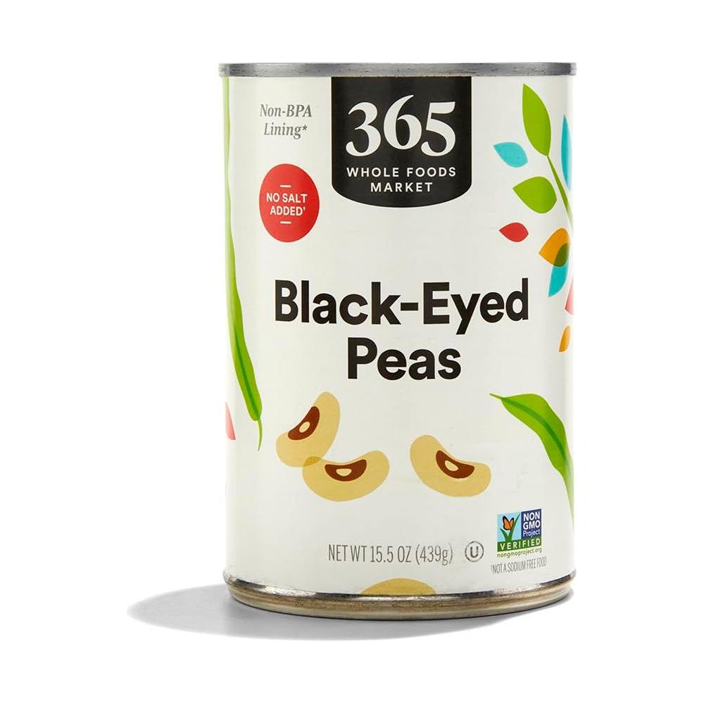 365 by Whole Foods Market Peas Black Eyed No Salt Added 155 Ounce - Whlsome - Canned Beans