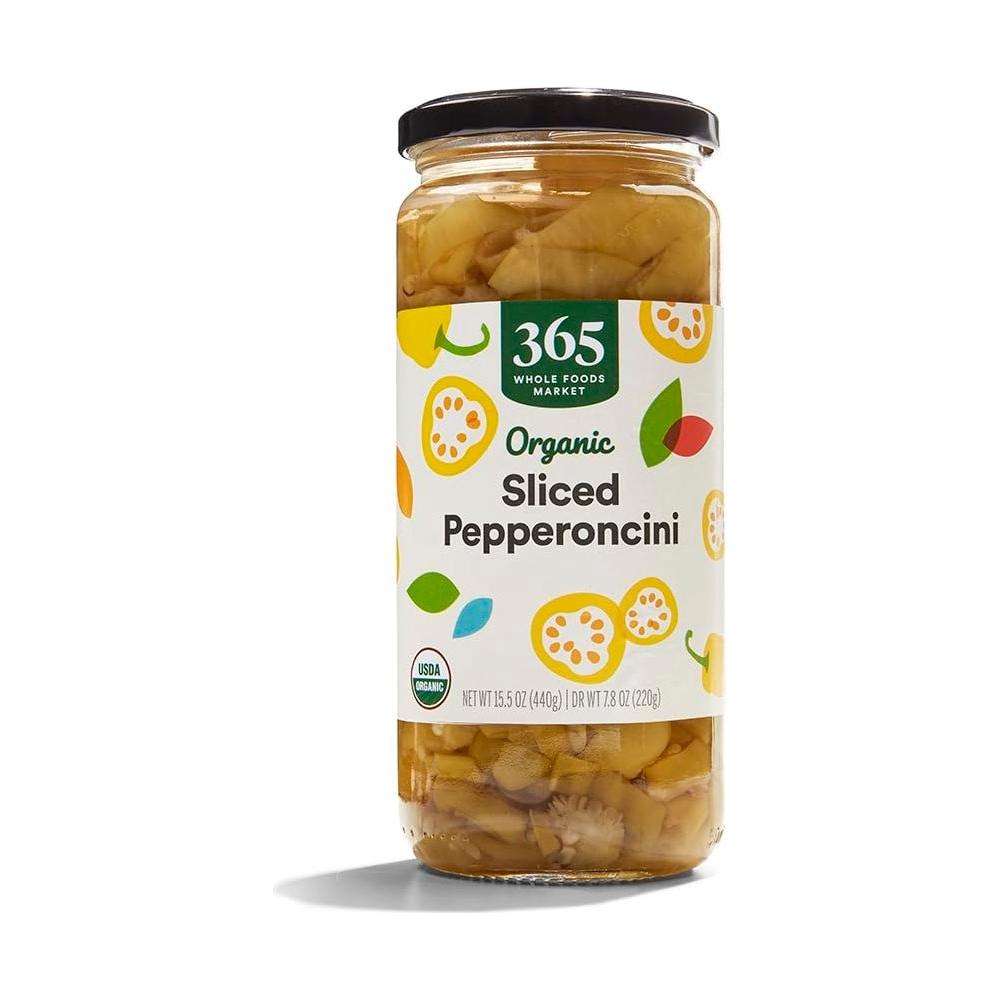 365 by Whole Foods Market Pepperoncini Sliced Golden Organic 155 Ounce - Whlsome - Pickled Vegetables