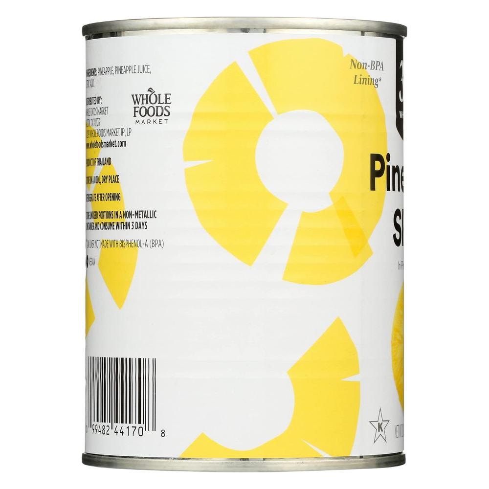 365 By Whole Foods Market Pineapple Slices 20 Ounce - Whlsome - Canned Fruits